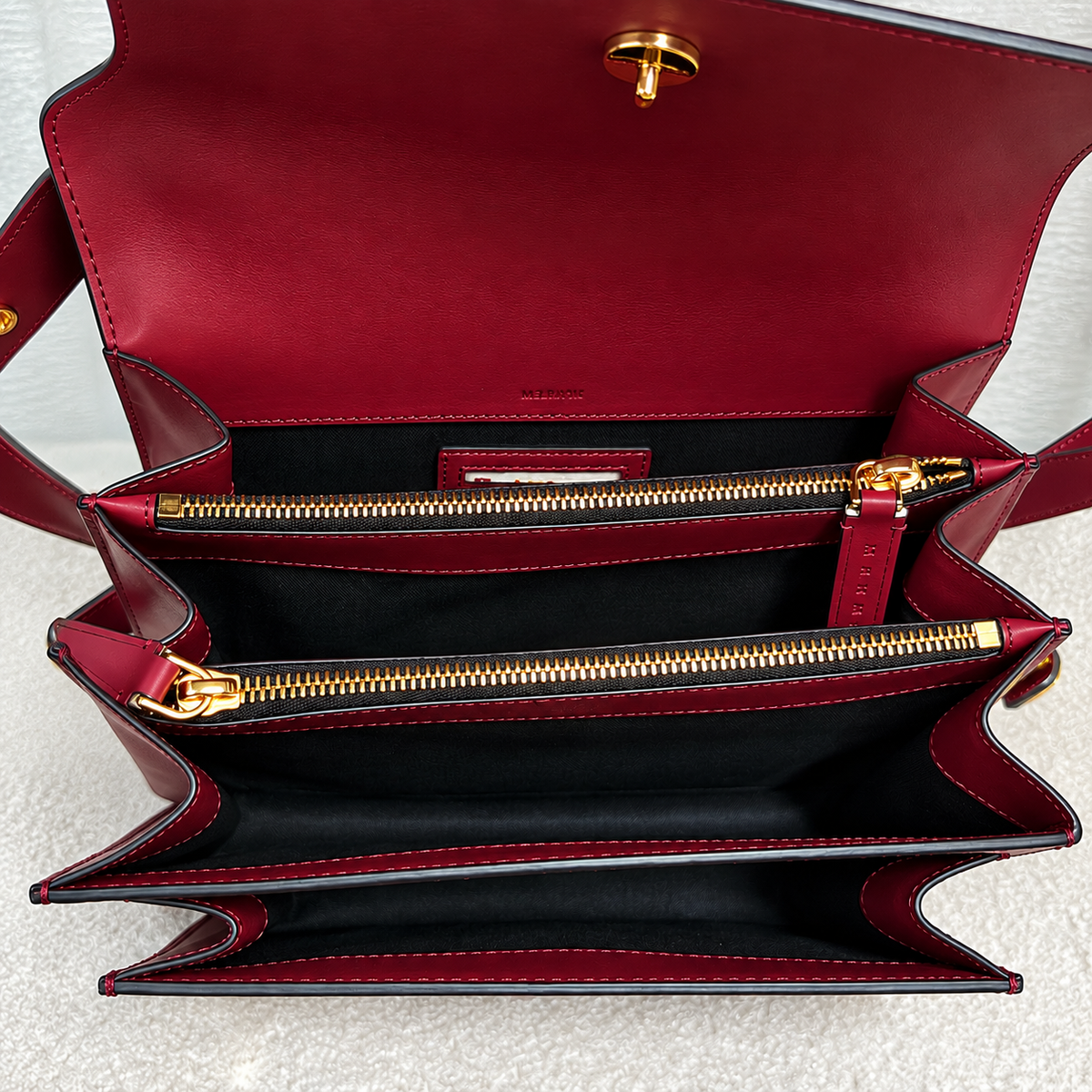 MARNI TRUNK BURGUNDY LEATHER SHOULDER BAG