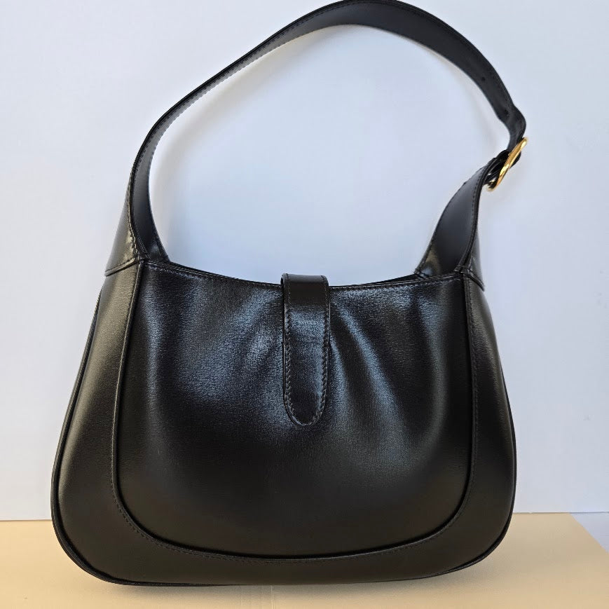 GUCCI JACKIE 1961 SMALL BLACK LEATHER SHOULDER BAG