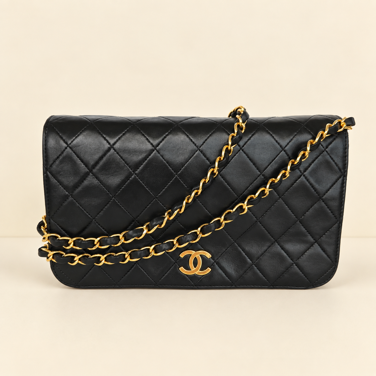 CHANEL VINTAGE MATELASSE LAMBSKIN CHAIN SHOULDER BAG