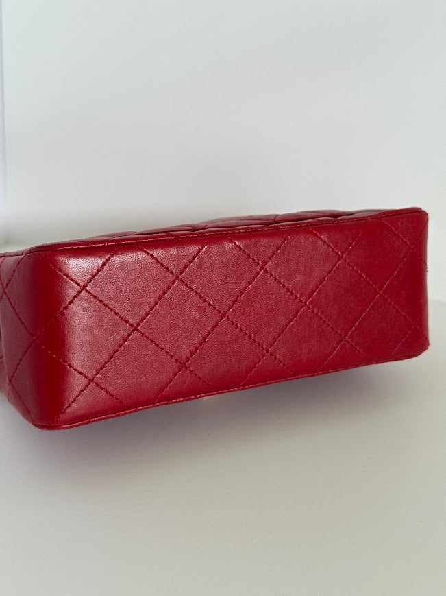 Chanel Vintage Red Quilted Lambskin Mini Flap Bag