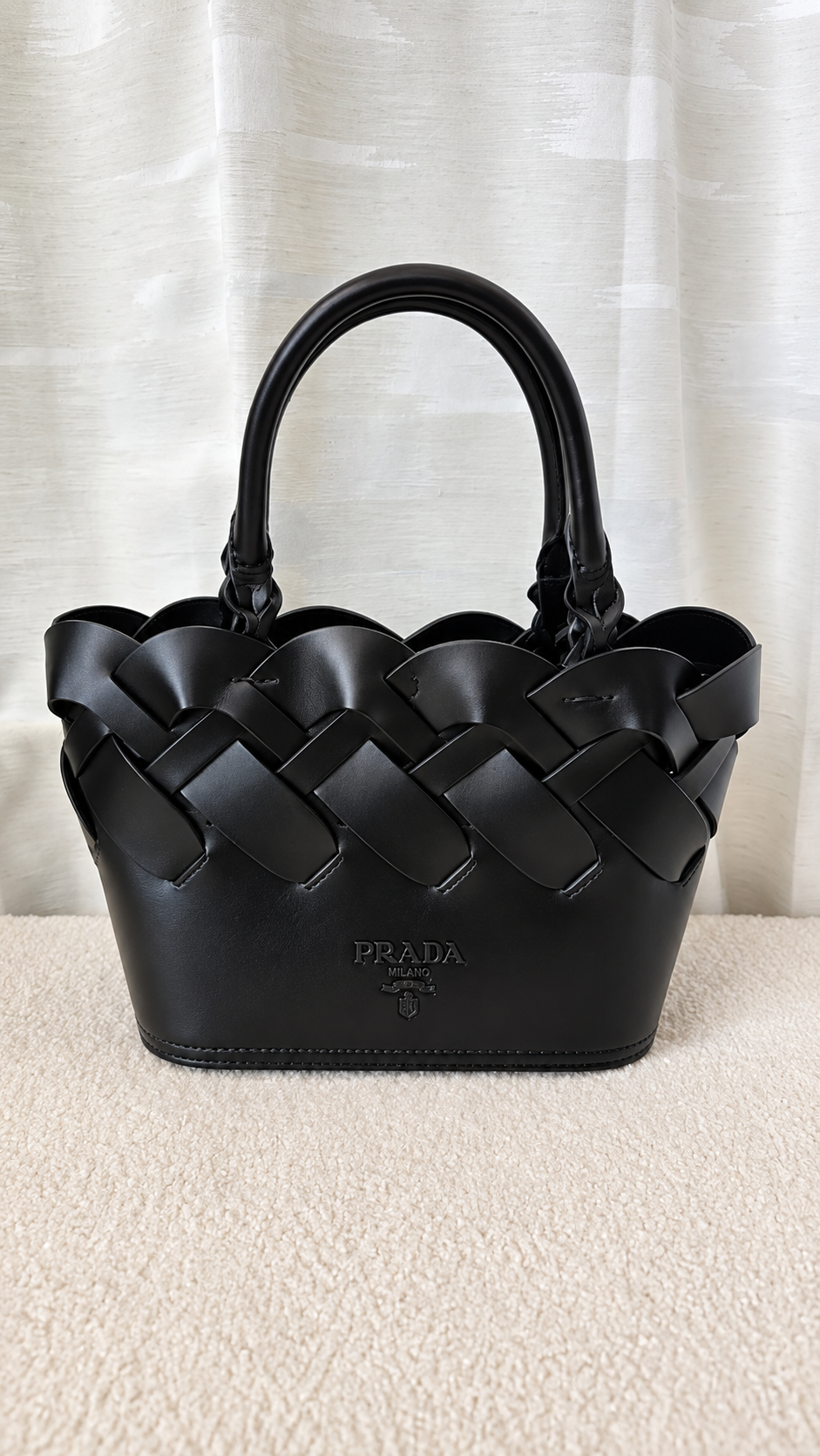 PRADA TRES INTRECCIO TOTE BAG