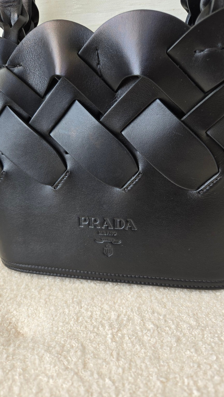 PRADA TRES INTRECCIO TOTE BAG